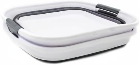 SAMMART 17.5L (4.6 Gallon) Collapsible/Foldable/Pop Up/Portable Washing Tub/Storage Basket, Water Capacity 13.5L/3.5 Gallon (2, White/Grey (Set of 2)) - Image 9
