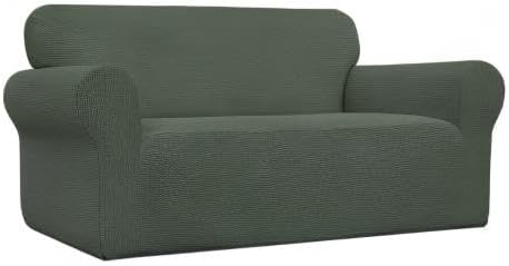 Easy-Going Stretch Loveseat Couch Covers Washable Olive Green | 1-Piece Loveseat Covers for 2 Cushion Couch Furniture Protector RV Sofa Slipcover Soft with Bottom for Kids Pets - Image 8