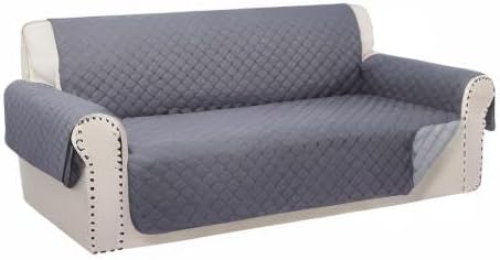 Reversible 4 Seater Sofa Cover 91" Large, Sofa, Dark Grey | Couch Cover Furniture Protector with Foam Sticks Elastic Straps Furniture Protector for Pets Children Dog Cat - Image 8