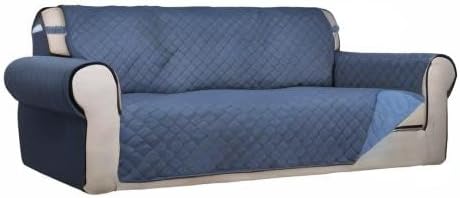 PureFit Reversible Quilted Sofa Cover Dog Couch Covers for Sofa, 66 in | Dark Blue/Light Blue, Water Resistant Couch Protector, Washable Pet Couch Cover with Non Slip and Elastic Straps For Kids - Image 8