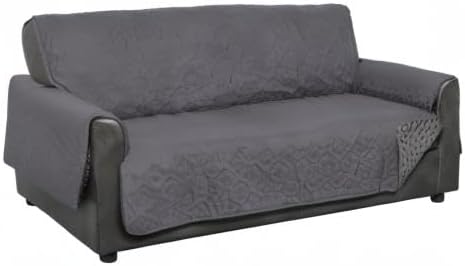 Furhaven Waterproof & Non-Slip Sofa/Couch Cover Protector for Dogs, Cats, & Children - Quilted Paw Print Living Room Furniture Cover - Gray, Sofa - Image 11