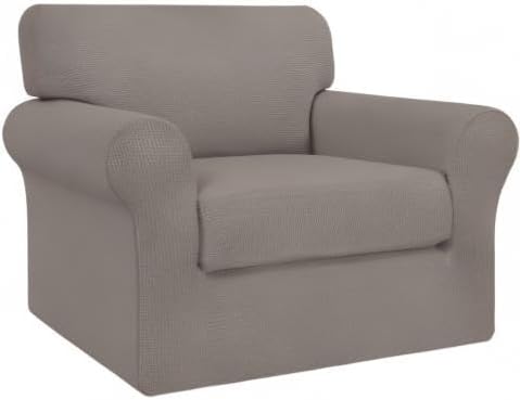 Easy-Going 2 Pieces Stretch Couch Cover Sofa Cover for Dogs Washable Sofa Slipcover for Separate Cushion Couch Spandex Jacquard Fabric Elastic Furniture Protector for Pets,Kids (Taupe, Chair) - Image 8