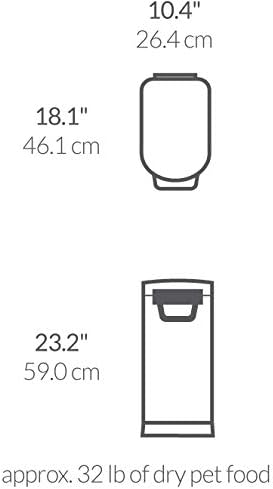 simplehuman Large Pet Food Storage Container, Holds 30-35 lb / 14-16 kg of Dry Dog Food, Cat Food, or Bird Seed, Airtight Lock-Tight Lid with Magnetic Scoop, BPA-Free, Brushed Stainless Steel - Image 8