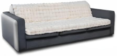 Dogs/Cats Bed Mats, Dog Pad Washable Removable Couch Cover with Anti-Slip Back, Plush Long Fur Mat, Perfect for Small, Medium and Large Dogs.(White-Bubble, 52"x82") - Image 6
