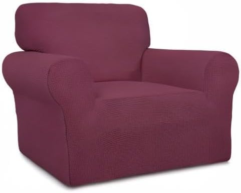 Easy-Going Stretch Chair Slipcover with Arm Washable ASH Rose | 1-Piece Couch Sofa Cover Furniture Protector for Living Room Soft with Bottom For Kids, Pet. Spandex Jacquard - Image 9