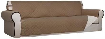 PureFit Reversible Quilted Couch Covers for Dogs Sofa Cover 4 Seater 88" | Camel/Ivory, Water Resistant Couch Protector, Washable Pet Couch Cover with Non Slip and Elastic Straps For Kids - Image 8
