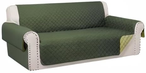 Reversible 4 Seater Sofa Cover 91" Large, Sofa, Huntergreen | Couch Cover Furniture Protector with Foam Sticks Elastic Straps Furniture Protector for Pets Children Dog Cat - Image 8