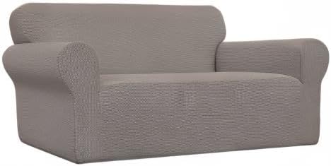 Easy-Going Stretch Oversized Loveseat Couch Covers Washable Taupe | 1-Piece Large Loveseat Cover for 2 Cushion Couch Furniture Protector RV Sofa Slipcover Soft with Bottom for Kids Pets - Image 8