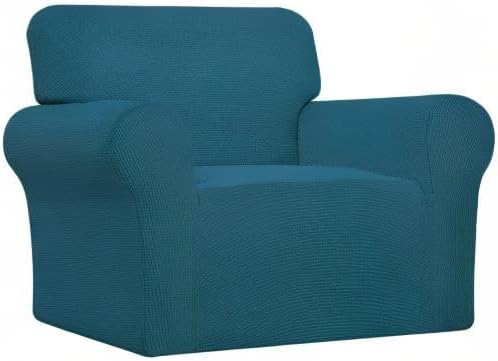 Easy-Going Stretch Oversized Chair Sofa Slipcover 1-Piece Couch Sofa Cover Furniture Protector Soft with Elastic Bottom for Kids Spandex Jacquard Fabric Small Checks Peacock Blue | 1-Piece Large chair covers armchair Furniture Protector for Living Room... - Image 8