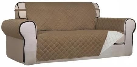 PureFit Reversible Quilted Couch Covers for Dogs Loveseat Sofa Cover 54" | Camel/Ivory, Water Resistant Couch Protector, Washable Pet Couch Cover with Non Slip and Elastic Straps For Kids - Image 8