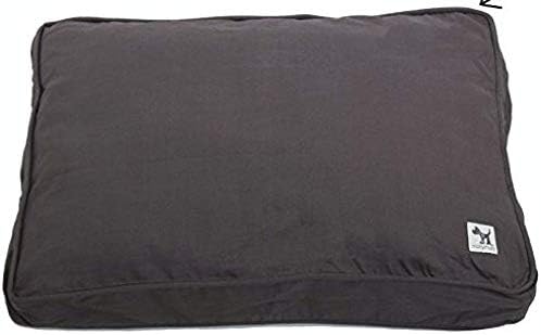 Molly Mutt Sheepy Wool Crate Mat - 100% Cotton Canvas Cover with Temperature-Regulating 100% Natural Wool-Filled Insert Dog Bed - Soft & Supportive Wool-Filled Bed - (30"x21"x2.5", Grey) by MollyMutt