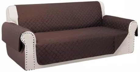 Reversible 4 Seater Sofa Cover 91" Large, Sofa, Chocolate | Couch Cover Furniture Protector with Foam Sticks Elastic Straps Furniture Protector for Pets Children Dog Cat - Image 8