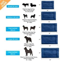 Dog Crate Pad Washable Dog Bed for Crate Large Cozy Mat 42-Inch Navy Blue | Ultra Soft Kennel Pad,Anti-Slip Bottom,Fits for Most Metal Crates,Comfortable Sleeping Pet Mat - Image 2
