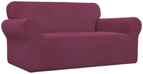 Easy-Going Stretch Loveseat Couch Covers Washable ASH Rose | 1-Piece Loveseat Covers for 2 Cushion Couch Furniture Protector RV Sofa Slipcover Soft with Bottom for Kids Pets - Image 9