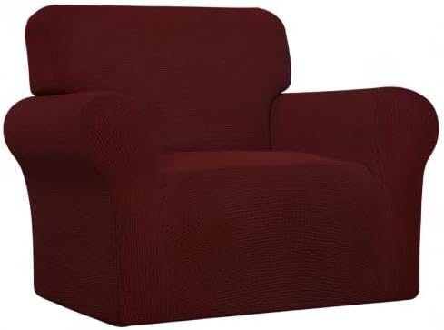 Easy-Going Stretch Chair Slipcover with Arm Washable Wine | 1-Piece Couch Sofa Cover Furniture Protector for Living Room Soft with Bottom For Kids, Pet. Spandex Jacquard - Image 7