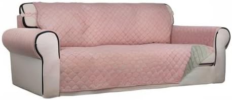 PureFit Reversible Quilted Sofa Cover, Water Resistant Slipcover Furniture Protector, Washable Couch Cover with Non Slip Foam and Elastic Straps for Kids, Dogs, Pets (X Large, Pink/Beige) | Pink/Beige, Water Resistant Couch Protector, Washable Pet Couc... - Image 8