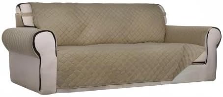 PureFit Reversible Quilted Sofa Cover, Water Resistant Slipcover Furniture Protector, Washable Couch Cover with Non Slip and Elastic Straps for Kids, Dogs, Pets (Sofa, Beige/Beige) | Beige/Beige, Water Resistant Couch Protector, Washable Pet Couch Cove... - Image 8
