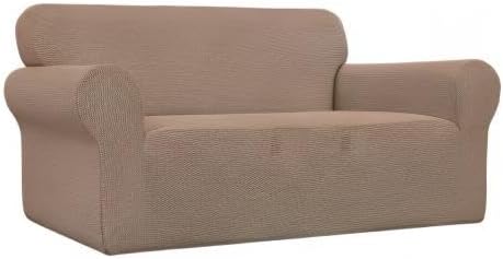 Easy-Going Stretch Loveseat Couch Covers Washable Camel | 1-Piece Loveseat Covers for 2 Cushion Couch Furniture Protector RV Sofa Slipcover Soft with Bottom for Kids Pets - Image 8