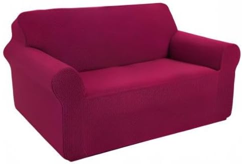 U-NICE HOME Loveseat Cover Stretch Couch Cover Sofa Slipcover, Burgundy | 2 Cushion Sofa, 1-Piece Sofa cover, Washable, Pet friendly, Furniture protector, Polyester Spandex Jacquard fabric - Image 8