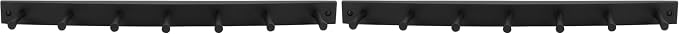Spectrum Diversified Wood Hook Rack, 7 Peg, Black (Pack of 2) by Spectrum