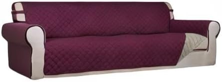 PureFit Reversible Quilted Couch Covers for Dogs Sofa Cover 4 Seater 88" | Wine/Beige, Water Resistant Couch Protector, Washable Pet Couch Cover with Non Slip and Elastic Straps For Kids - Image 8