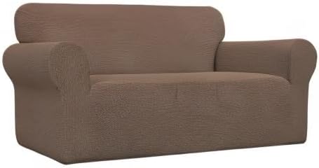 Easy-Going Stretch Oversized Loveseat Couch Covers Washable Brown | 1-Piece Large Loveseat Cover for 2 Cushion Couch Furniture Protector RV Sofa Slipcover Soft with Bottom for Kids Pets - Image 8