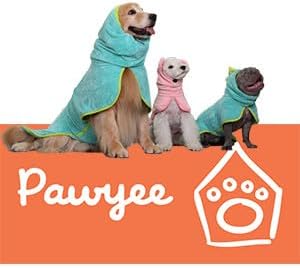 Pawyee Super Soft Fast-Drying Dog Towel Set for Cold Weather, Beach, Pool - Adjustable Microfiber Bath Robe with Drying Gloves for Cats and Dogs (L, Blue Dino) - Image 8