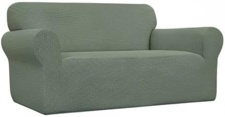 Easy-Going Stretch Oversized Loveseat Couch Covers Washable Greyish Green | 1-Piece Large Loveseat Cover for 2 Cushion Couch Furniture Protector RV Sofa Slipcover Soft with Bottom for Kids Pets - Image 8