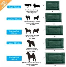 Dog Crate Pad Washable Dog Bed for Crate Small Cozy Mat 24-Inch Green | Ultra Soft Kennel Pad,Anti-Slip Bottom,Fits for Most Metal Crates,Comfortable Sleeping Pet Mat - Image 2