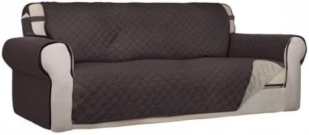 PureFit Reversible Quilted Sofa Cover Dog Couch Covers for Sofa, 66 in | Chocolate/Beige, Water Resistant Couch Protector, Washable Pet Couch Cover with Non Slip and Elastic Straps For Kids - Image 8