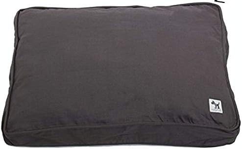 Molly Mutt Sheepy Wool Crate Mat - 100% Cotton Canvas Cover with Temperature-Regulating 100% Natural Wool-Filled Insert Dog Bed - Soft & Supportive Wool-Filled Bed - (36"x24"x2.5", Grey) by MollyMutt