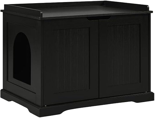 unipaws Cat Litter Box Enclosure Furniture, Hidden Litter Box Cover | Cat Washroom, Cabinet for Large Cat, Dog Proof Cat Litter Boxes, Hideaway Litter Box, Cat House by unipaws