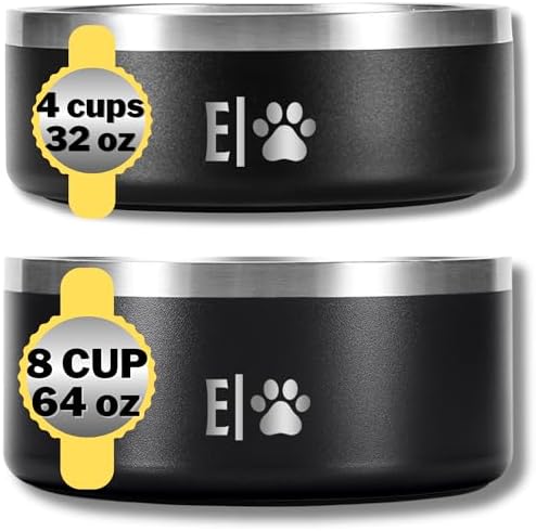 Pack 3 Dog Food Bowls Premium Stainless Steel 2×32oz & 1×64oz Non-Slip BPA-Free (Set 3) 2 Medium & 1 Large Pet Food and Water Bowls - Image 9