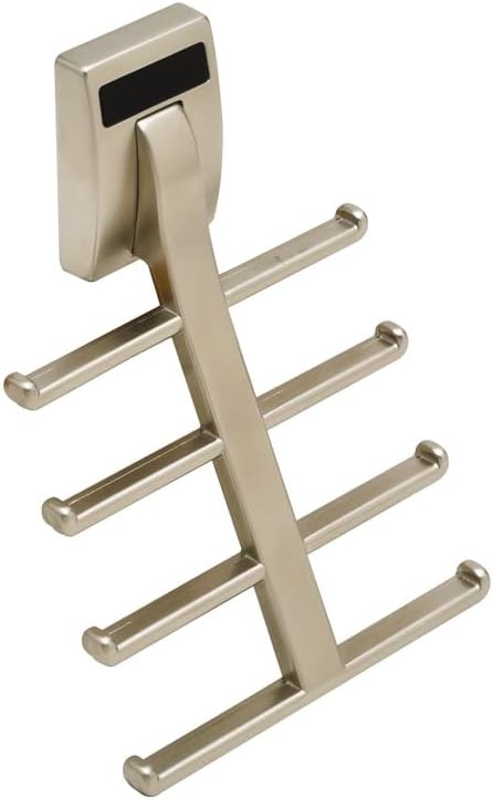 TAG Hardware Premium Space Saving Eight Tie Storage Hook Cleat Mount Organizer Rack for Home and Business (MATT Nickel) by HardwareforHomeBusiness