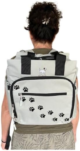 TALK TO THE PAW - Dog Backpack - Dog Supply Organizer with Blanket, Collaspable Bowls and Food Canister - Weekend Pet Travel - Pet Travel Airline Compliant (red Blanket, paw Prints) - Image 8