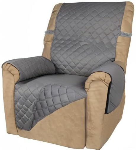 PureFit Reversible Recliner Chair Covers Couch Covers for Dogs, 19 in | Gray/Gray, Water Resistant Couch Protector, Washable Pet Couch Cover with Non Slip and Elastic Straps For Kids - Image 8