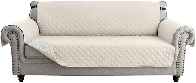 TOPCHANCES Sofa Slipcover L Shape 3pcs Reversible Sofa Cover Sectional Couch Cover 3 Seater Chaise Slip Cover with Elastic Straps for Kids Dogs Cats Pet Furniture Protector Cover by TOPCHANCES