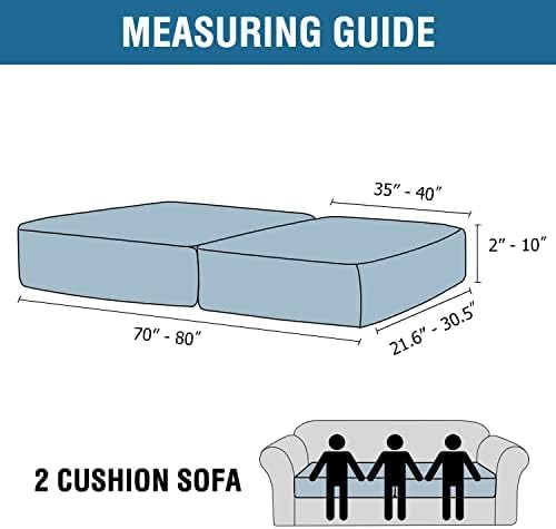 H.VERSAILTEX Velvet Stretch Couch Cushion Cover Plush Cushion Slipcover for Chair Loveseat Sofa Cushion Furniture Protector Seat Cushion Sofa Cover (2 Piece Large Sofa Cushion Covers, Porcelain White) - Image 2