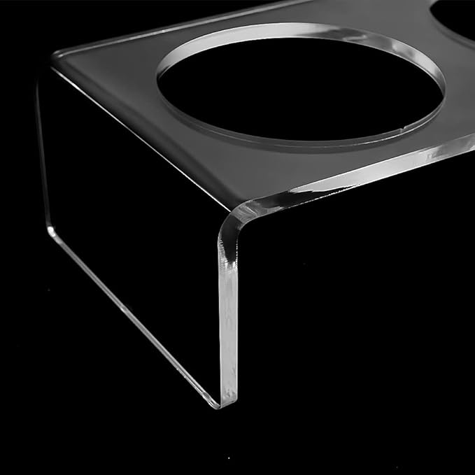 Acrylic Elevated Dog Cat Bowls Pet Feeder Double Bowl Raised Stand Comes with 4 Removable Stainless Steel Bowls. Perfect for Cats Puppies Small Dogs, 3.75 Inch - Image 4