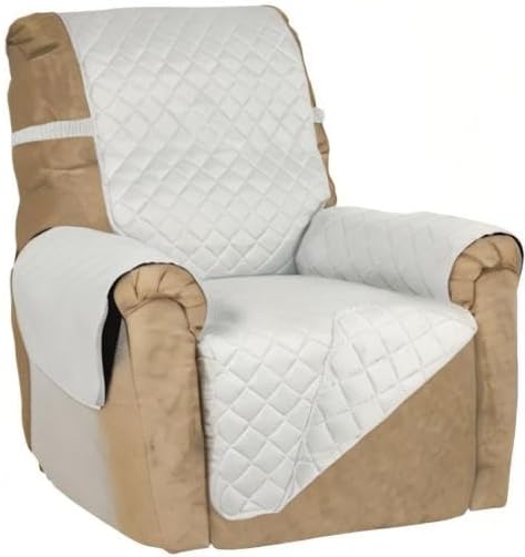 PureFit Reversible Recliner Chair Covers Couch Covers for Dogs, 19 in | Ivory/Ivory, Water Resistant Couch Protector, Washable Pet Couch Cover with Non Slip and Elastic Straps For Kids - Image 8