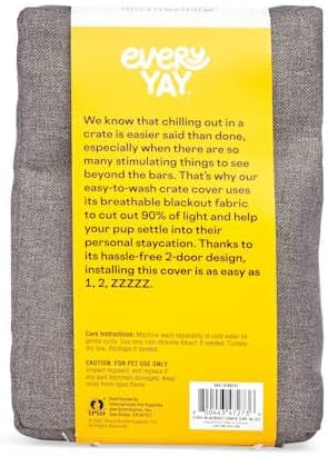 EveryYay by Petco Happy Place Grey Blackout Dog Crate Cover 43.25" L X 29" W X 29.5" H - Image 3