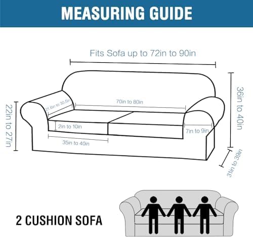 H.VERSAILTEX Real Velvet Plush 3 Piece Stretch Sofa Covers Couch Covers for 2 Cushion Couch Sofa Slipcovers Width Up to 90 Inch Feature Thick Soft Stay in Place (Sofa, Bronze Brown) - Image 2