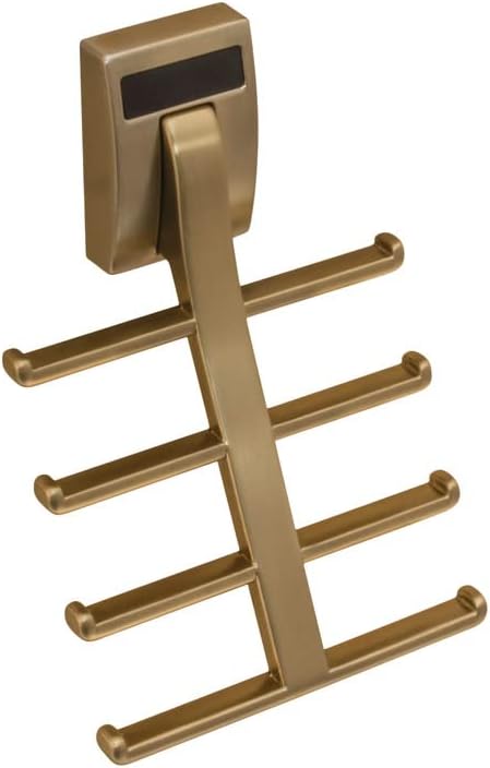 TAG Hardware Premium Space Saving Eight Tie Storage Hook Cleat Mount Organizer Rack for Home and Business (MATT Gold) by HardwareforHomeBusiness
