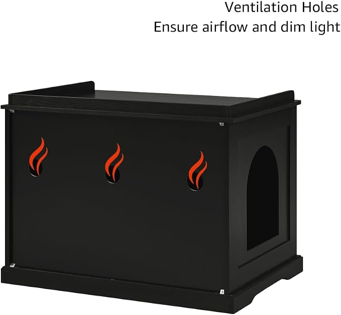 unipaws Cat Litter Box Enclosure Furniture, Hidden Litter Box Cover | Cat Washroom, Cabinet for Large Cat, Dog Proof Cat Litter Boxes, Hideaway Litter Box, Cat House - Image 6