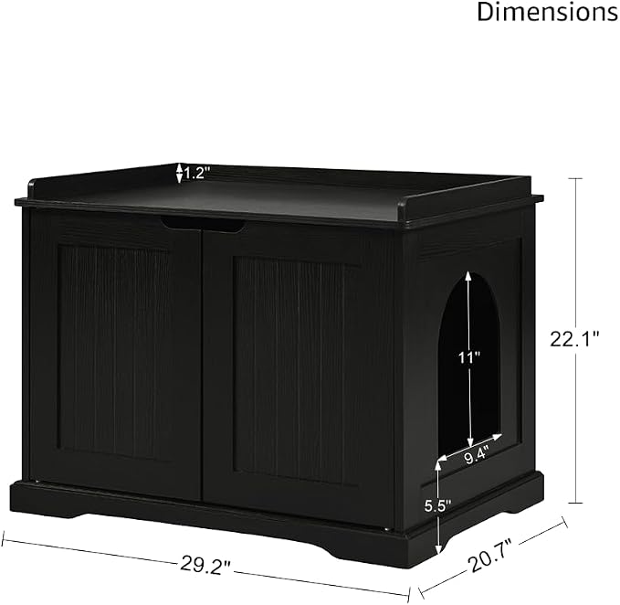 unipaws Cat Litter Box Enclosure Furniture, Hidden Litter Box Cover | Cat Washroom, Cabinet for Large Cat, Dog Proof Cat Litter Boxes, Hideaway Litter Box, Cat House - Image 7