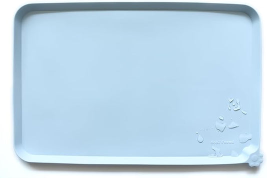 Hoki Found L Silicone Non Slip Pet Dog Cat Bowl Mats - Placemat - Feeding Mat - Waterproof - For Carpet - Frost by Hoki+Found