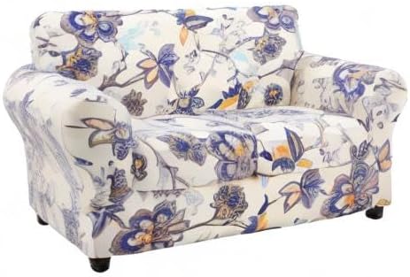 hyha Stretch Couch Cover, Sofa Covers for 2 Separate Cushion Couch Washable | Loveseat Cover, Floral Pattern, Printed, 3 Pieces, 2 Seater Furniture Protector with Elastic Bottom for Dogs, Pet Friendly - Image 9