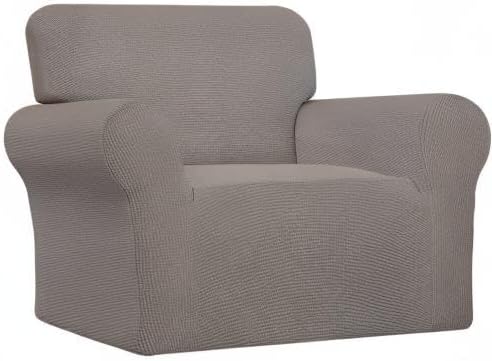 Easy-Going Stretch Oversized Chair Slipcover with Arm Washable Taupe | 1-Piece Large chair covers armchair Furniture Protector for Living Room chair and a half cover Soft For Kids, Pet. - Image 8