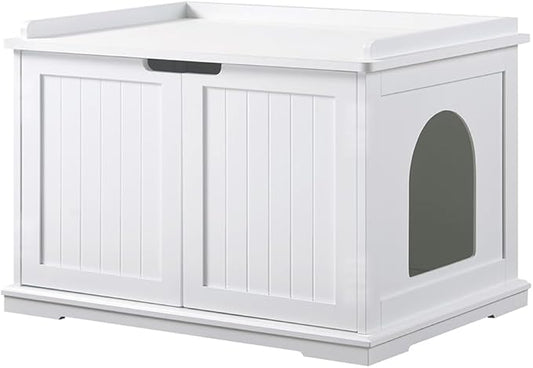 unipaws Cat Litter Box Enclosure Furniture, Hidden Litter Box Cover | Cat Washroom, Cabinet for Large Cat, Dog Proof Cat Litter Boxes, Hideaway Litter Box, Cat House by unipaws