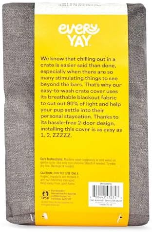 EveryYay by Petco Happy Place Grey Blackout Dog Crate Cover 49" L X 31" W X 31" H - Image 3